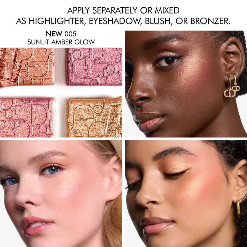Blush Dior Backstage Glow Maximizer Palette 005 Sunlit Amber Glow - Palette viso, Blush, Illuminante viso miniatura 4