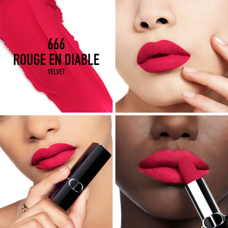 Rossetti Rouge Dior 666 Rouge en Diable VELVET - Rossetti miniatura 2