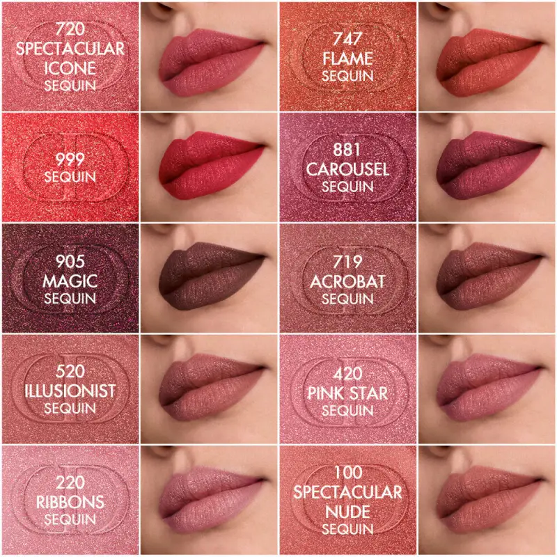 Rossetti Rouge Dior Sequin Liquid Duo - edizione limitata 420 Pink Star - Gloss, Rossetti miniatura 3