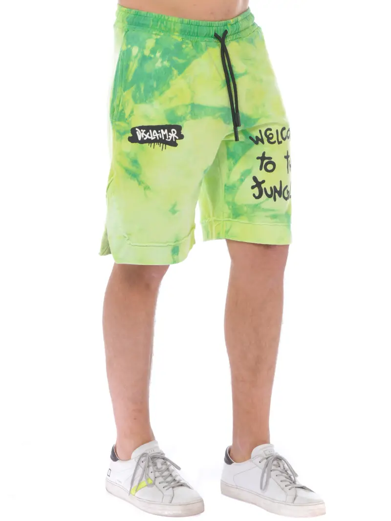 bermuda da uomo Disclaimer in felpa jungle Verde miniatura 2