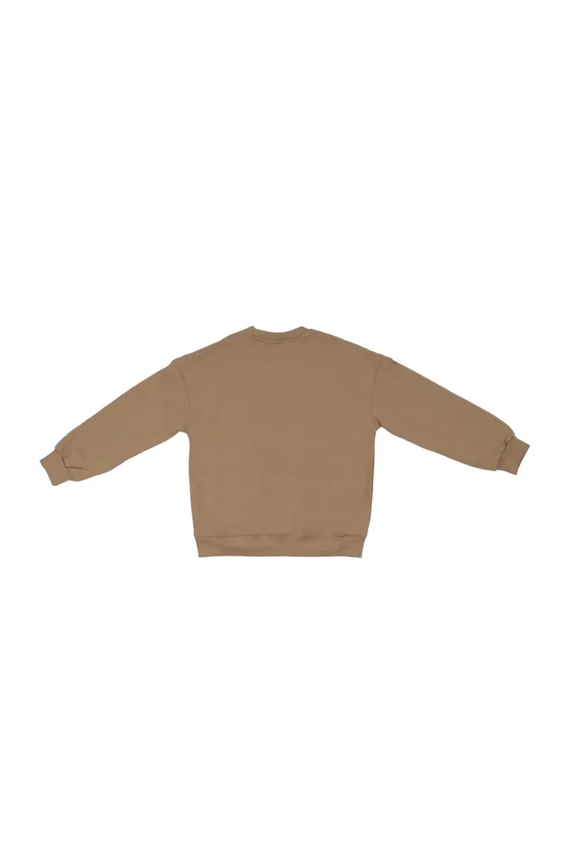 Felpa Bambino DISCLAIMER Brown maglia bimbo over in felpa miniatura 2
