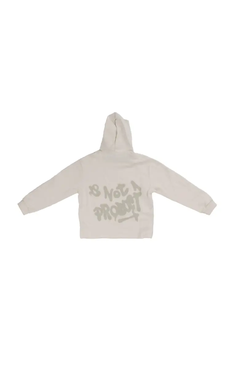 Felpa Bambino DISCLAIMER Latte Maglia bimbo over con cappucci miniatura 2