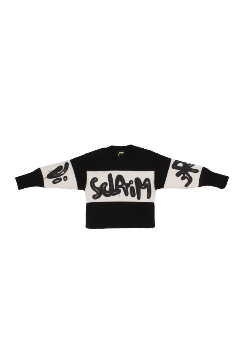 Maglia Bambina DISCLAIMER Nero latte Maglia bimba in contrasto in t