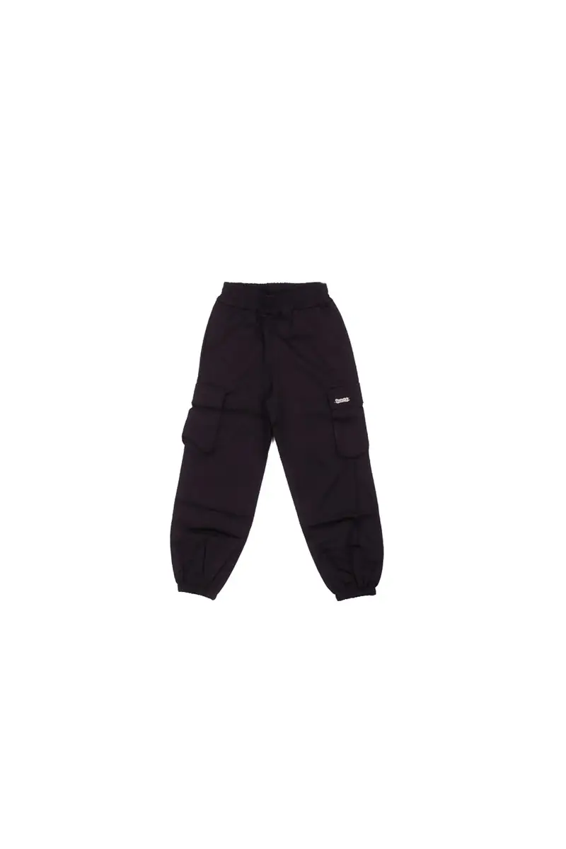 Pantalone Bambina DISCLAIMER Nero Cargo con molla