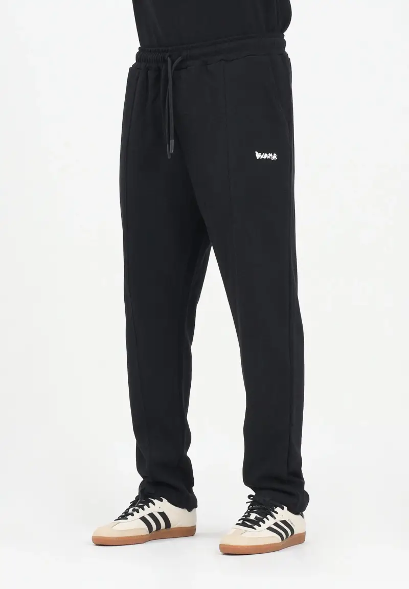 Pantalone sportivo nero da uomo con logo