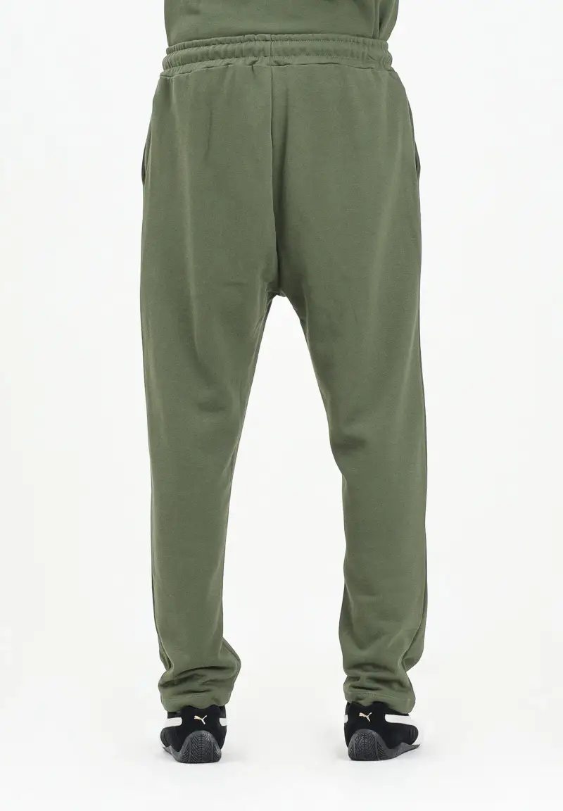 Pantalone sportivo verde da uomo con logo miniatura 3