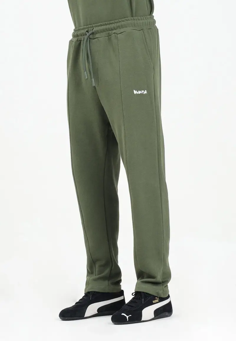 Pantalone sportivo verde da uomo con logo