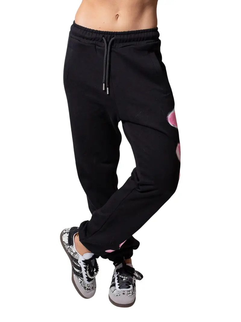 pantalone tuta disclaimer da donna - nero