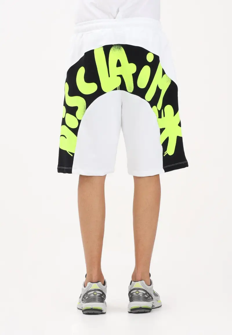 Shorts bianco da uomo con stampa sul retro miniatura 3