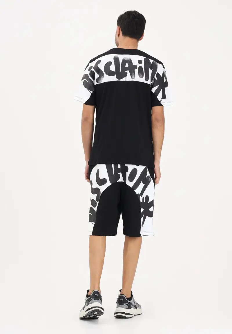 Shorts nero da uomo con stampa sul retro miniatura 2