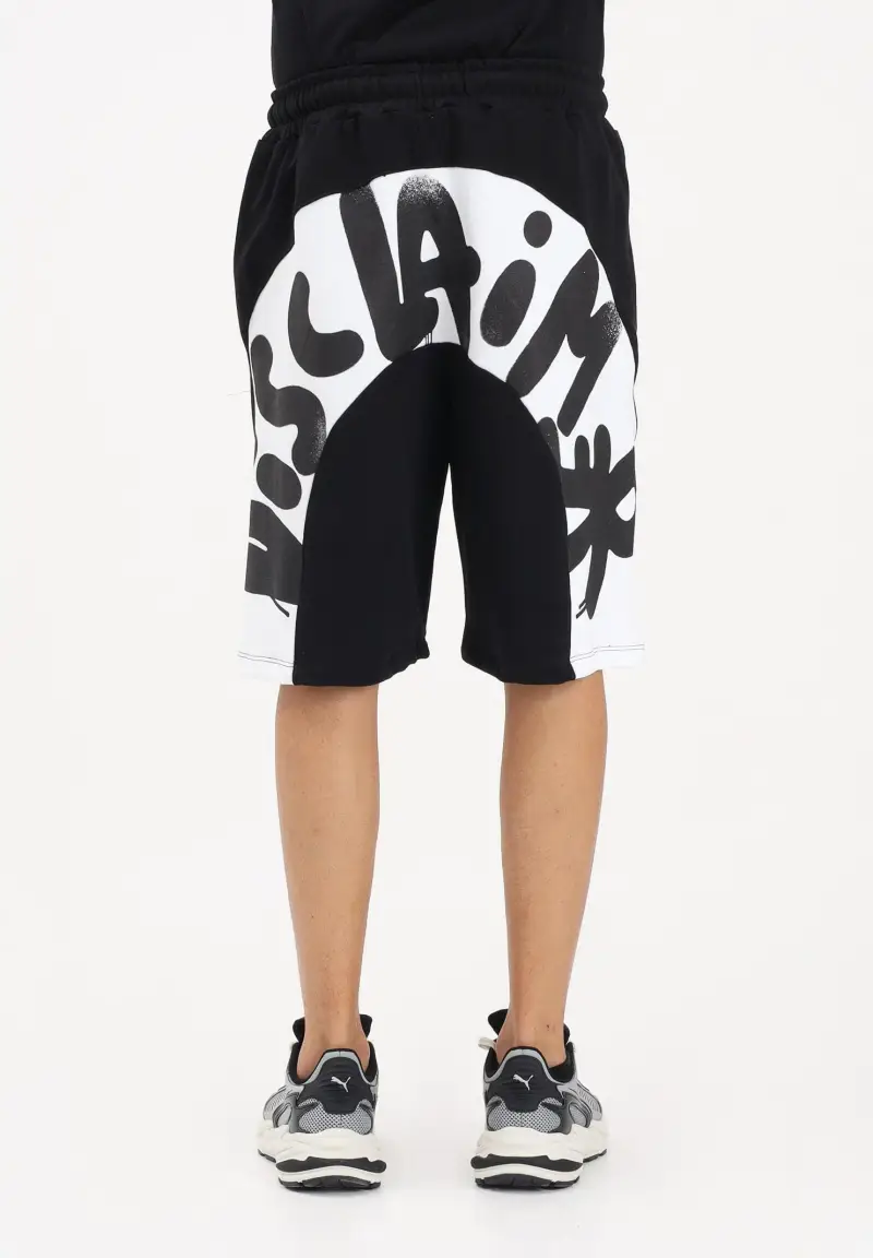 Shorts nero da uomo con stampa sul retro miniatura 3