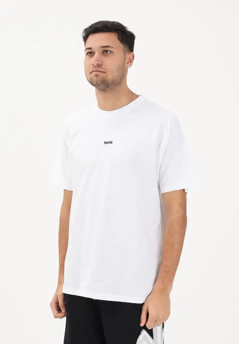 T-shirt a manica corta bianca da uomo con stampa logo