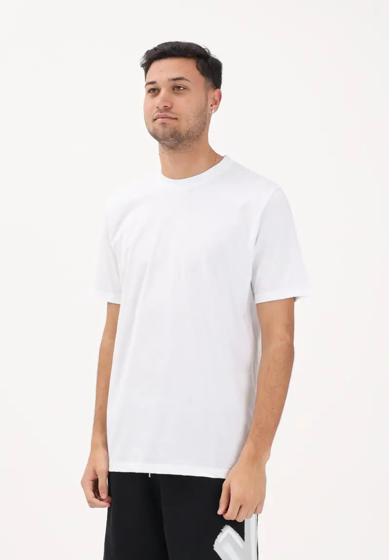 T-shirt a manica corta bianca da uomo con stampa sul retro