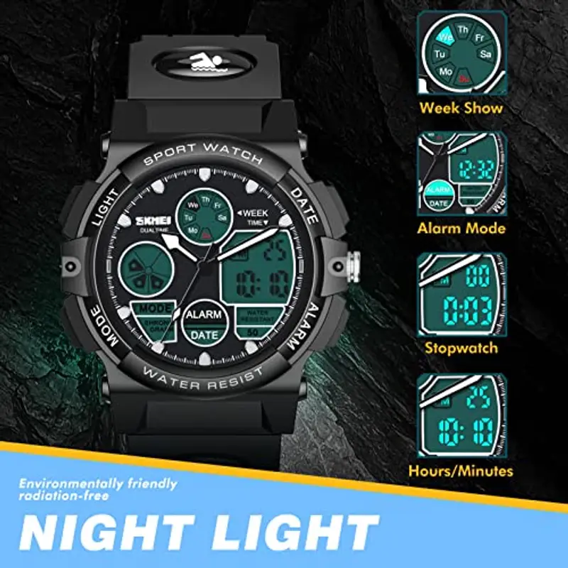 Dislocati Orologio Bambino Maschio, Regali per Bambini 4-10 Anni Maschio Orologio Digitale Bambini Regali di Compleanno Giochi per Bambini di 5 6 7 8 9 Anni Maschio Giocattoli Bambini 6-9 Anni miniatura 2