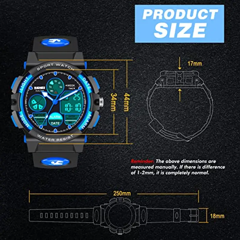 Dislocati Orologio Digitale Bambino, Regali per Bambini 5 6 7 8 9 10 Anni Maschio Orologio Contapassi Bambino Regali di Compleanno Giocattoli Bambini 4-9 Anni Orologio Sportivo Impermeabile miniatura 2
