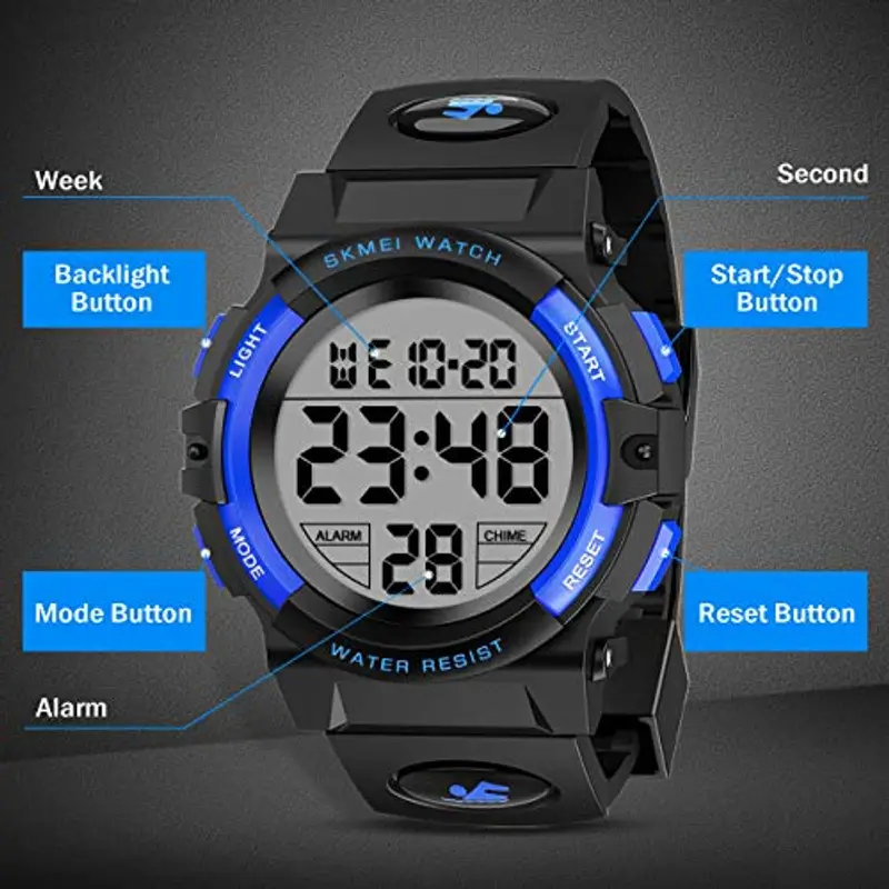 Dislocati Regali per Bambini 4 5 6 7 8 9 10 anni, Orologio Bambini Orologio Digitale Bambino Regali di Compleanno Orologio Contapassi Bambino Giocattoli Bambini 4-9 anni Orologio miniatura 3