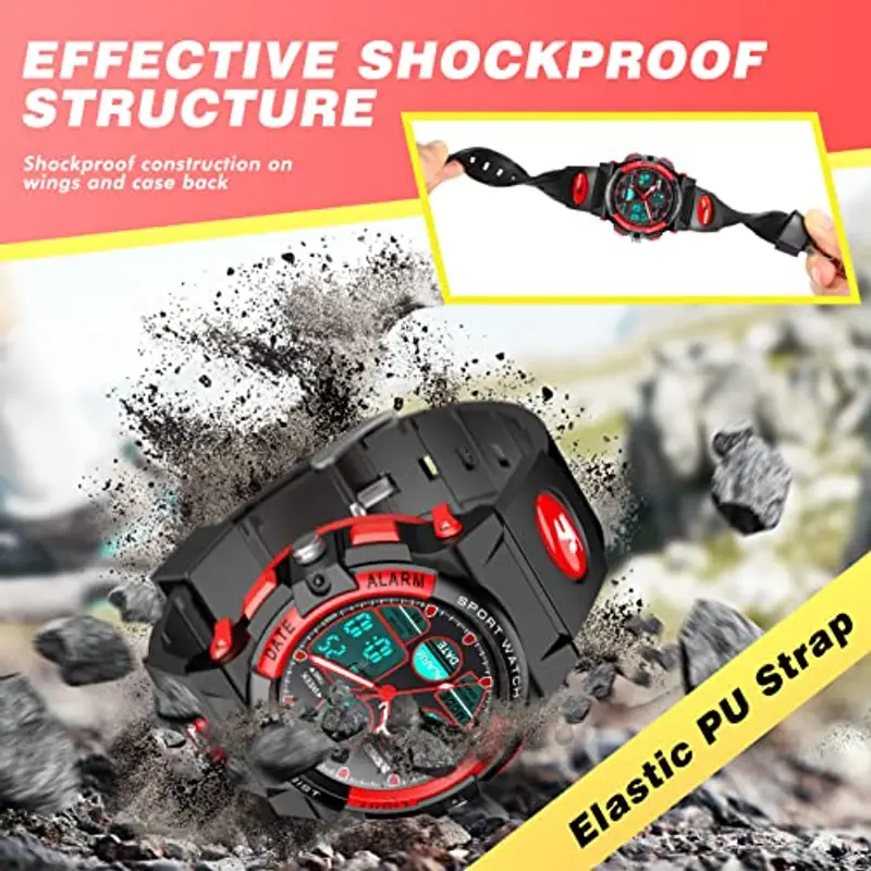 Dislocati Sveglia digitale impermeabile a LED per bambini, regali e giocattoli per bambini miniatura 3