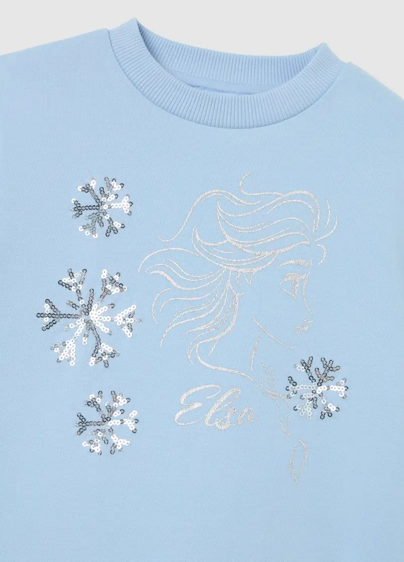 Abito Azzurro Da Bambina In Misto Cotone Regular Fit Con Tulle Disney, Azzurro miniatura 3