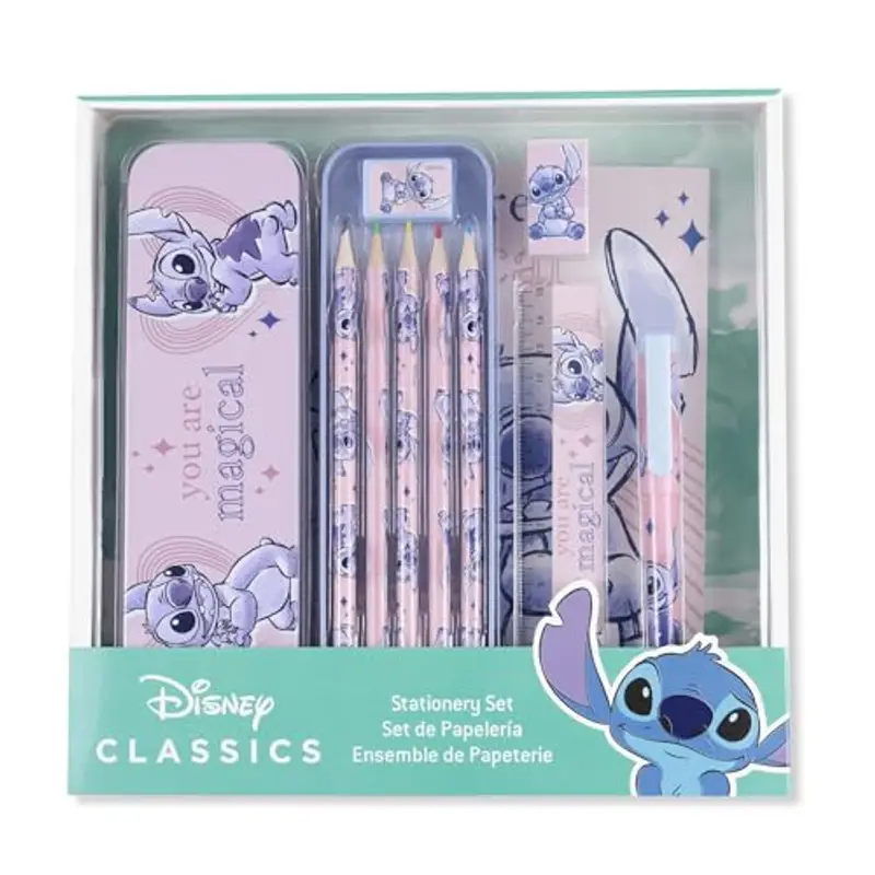 Disney Astuccio per bambini Lilo & Stitch con matite colorate, articoli di cancelleria, set regalo miniatura 2