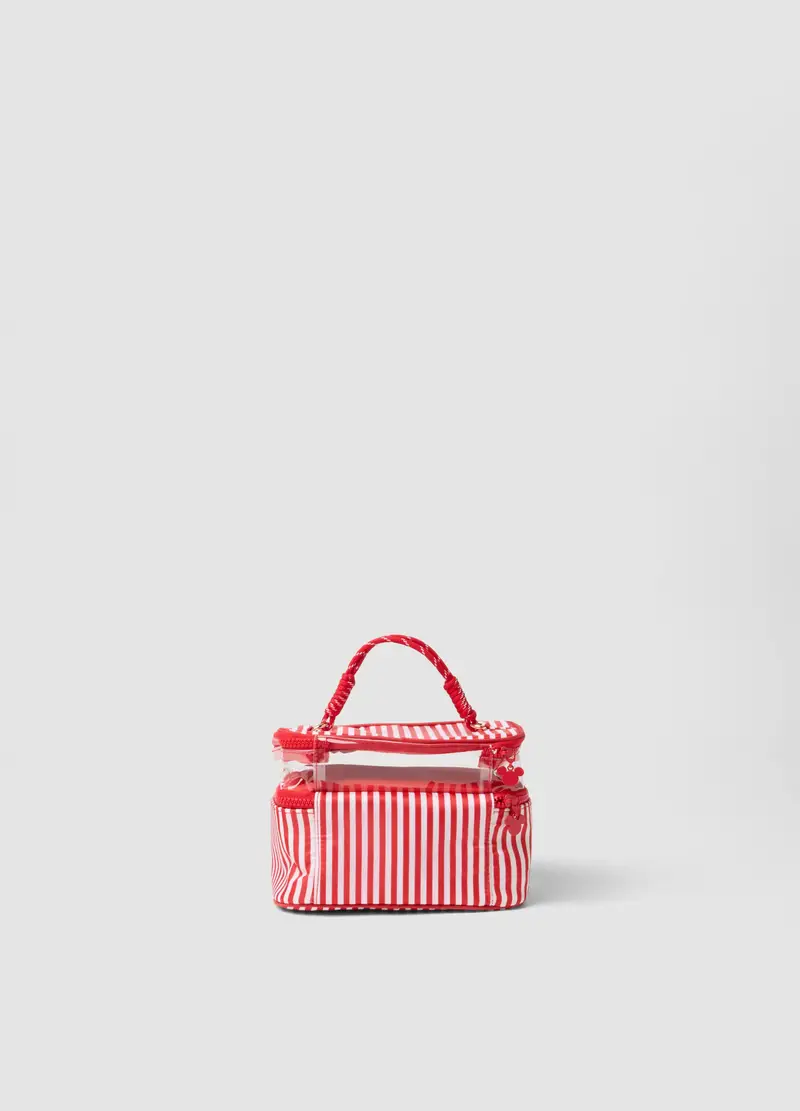 Beauty Case A Righe Multicolor Con Manici Robusti, Donna, Multicolor miniatura 2