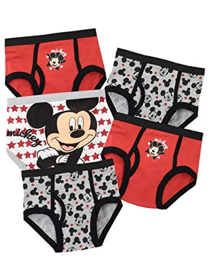 Disney Biancheria Intima delle Ragazzi Mickey Mouse Confezione da 5 Multicolore 3 a 4 Anni