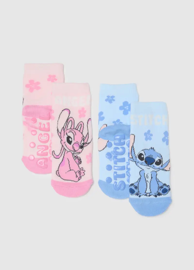 Disney Calzini Antiscivolo Corti Multicolor da Bambina in Cotone