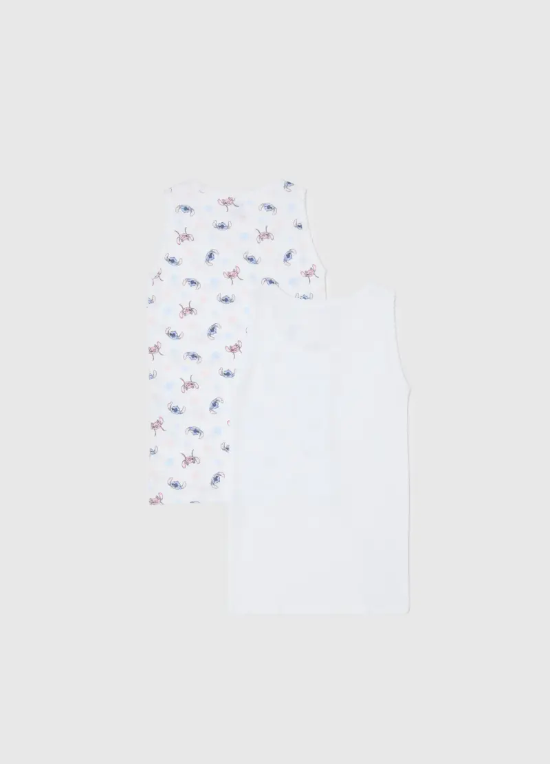 Bipack Canottiere Bianche Da Bambina In Puro Cotone Regular Fit, Bianco miniatura 2