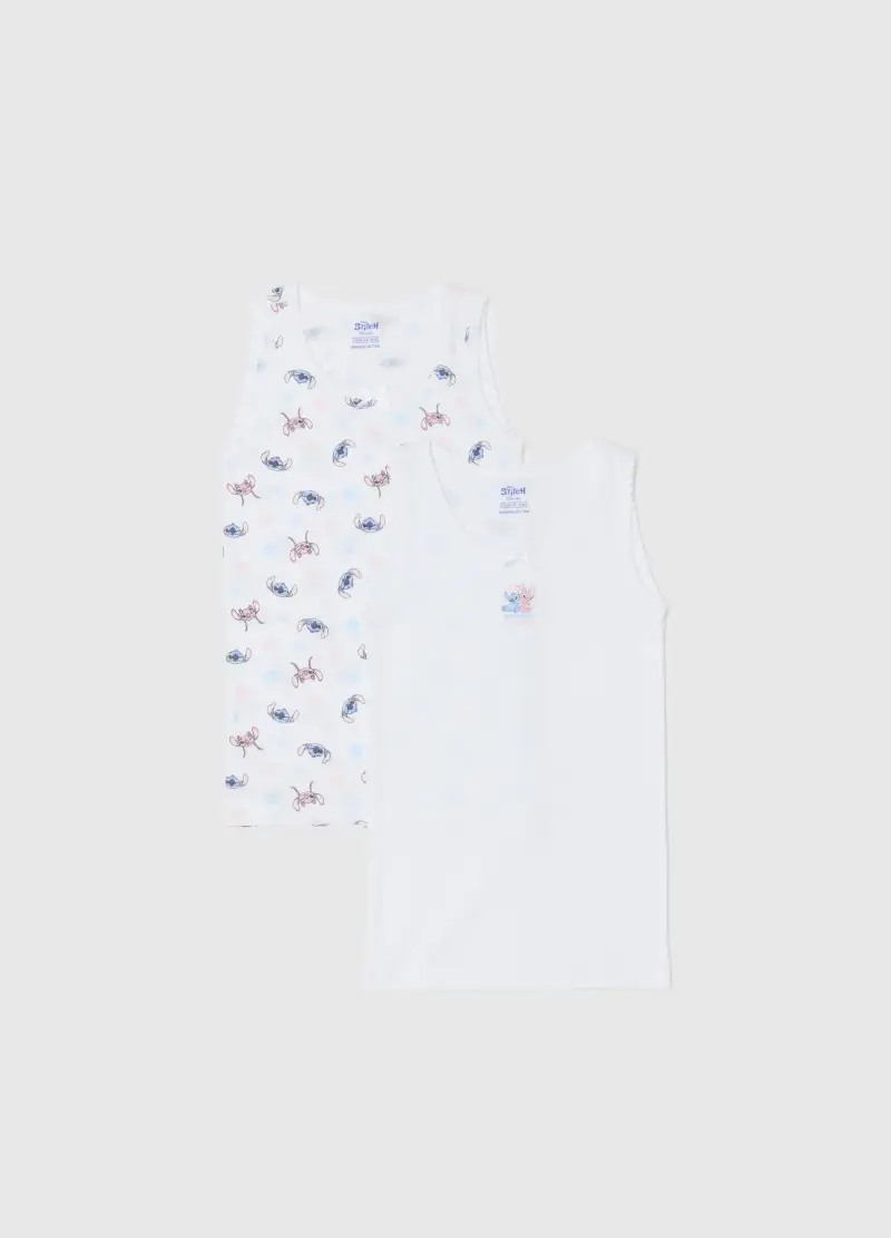 Bipack Canottiere Bianche Da Bambina In Puro Cotone Regular Fit, Bianco