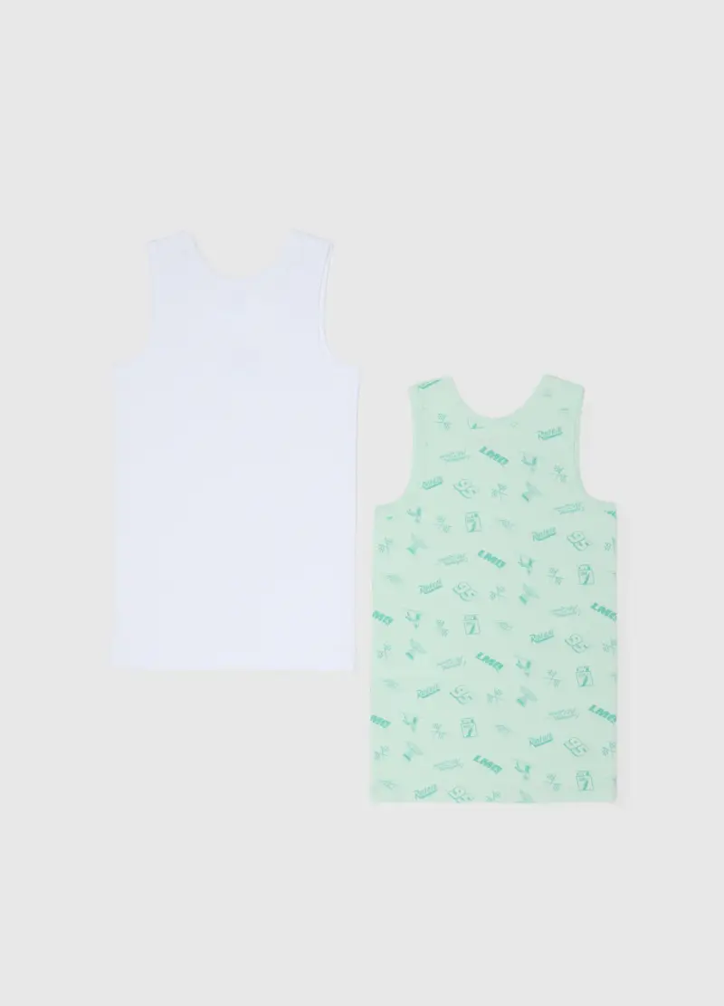 Bipack Canottiere In Puro Cotone Multicolor Da Bambino Regular Fit, Multicolor miniatura 2