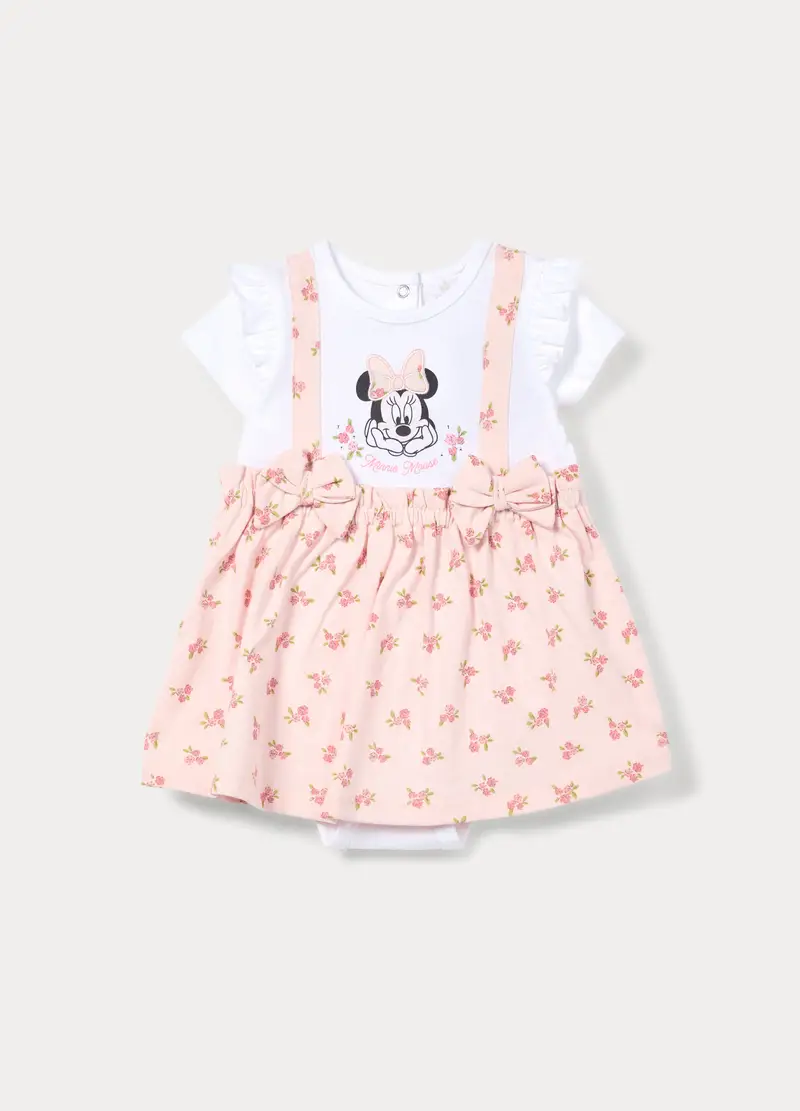 Body-vestito Disney In Jersey Di Puro Cotone Neonata, Rosa chiaro