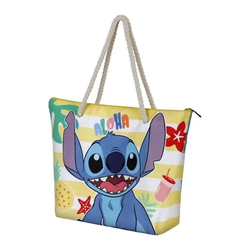 Disney Borsa da Spiaggia Soleil, 52 x 37 cm, Multicolore Stitch