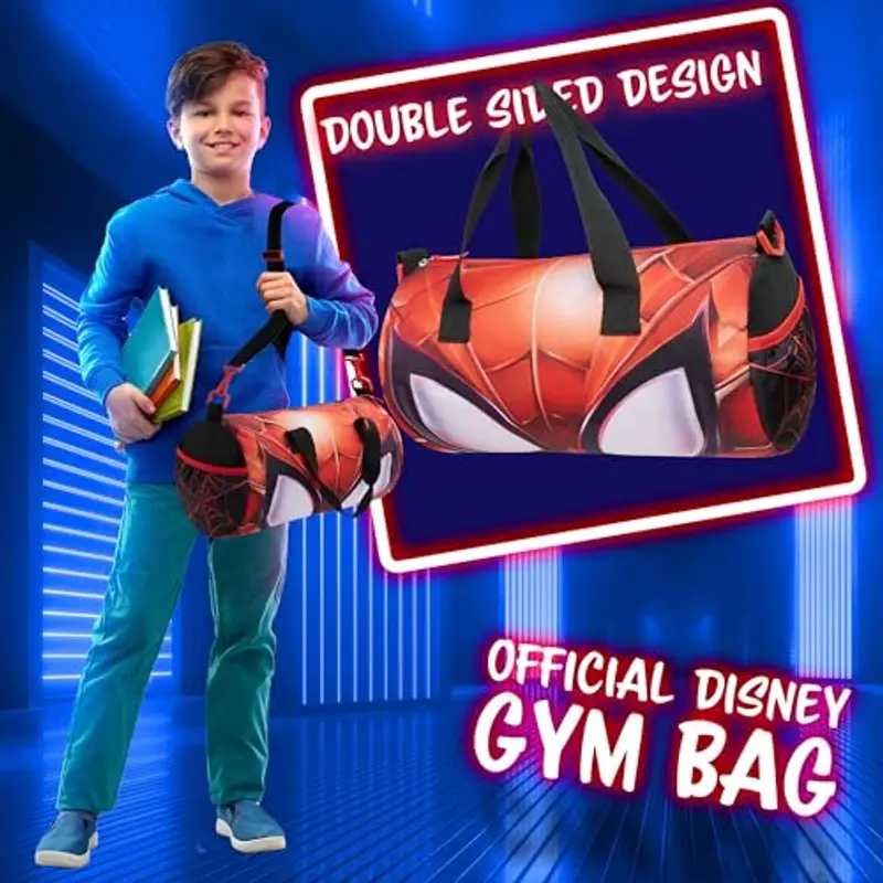 Disney Borsone da Palestra per Bambini, Borsa Sportiva 40 x 20 x 20 cm, 2 Tasche Laterali, Tracolla Lunga, Chiusura Zip miniatura 3