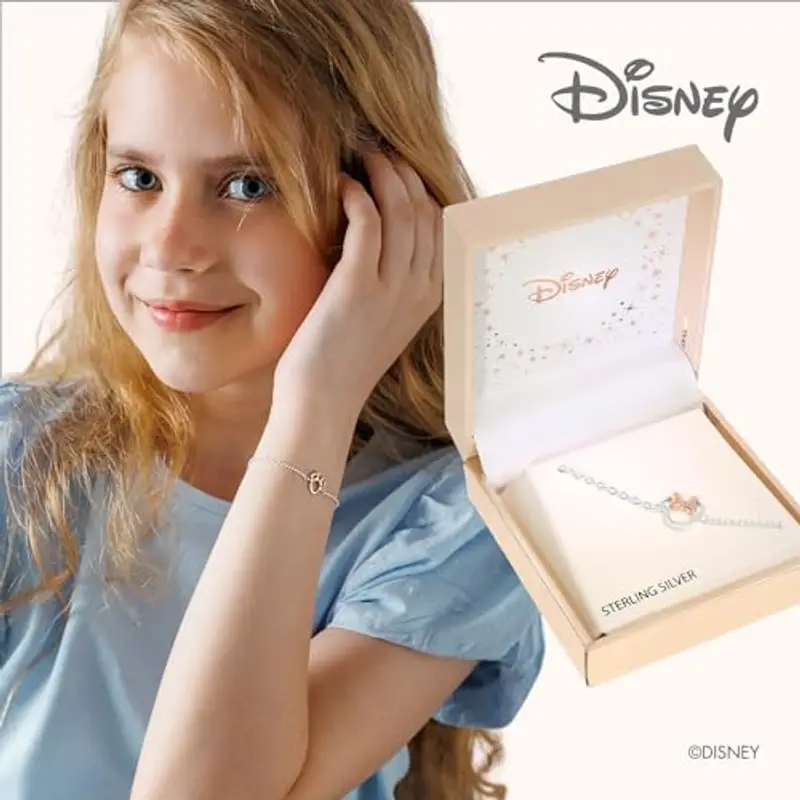 Disney Bracciale Bambine con Minnie Mouse in Argento, Lunghezza 13-18cm miniatura 2