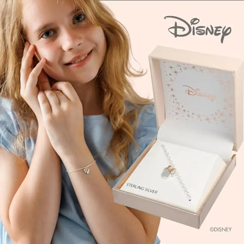 Disney Bracciale Bambine con Minnie Mouse in Argento Sterling, Lunghezza 13-18cm miniatura 2