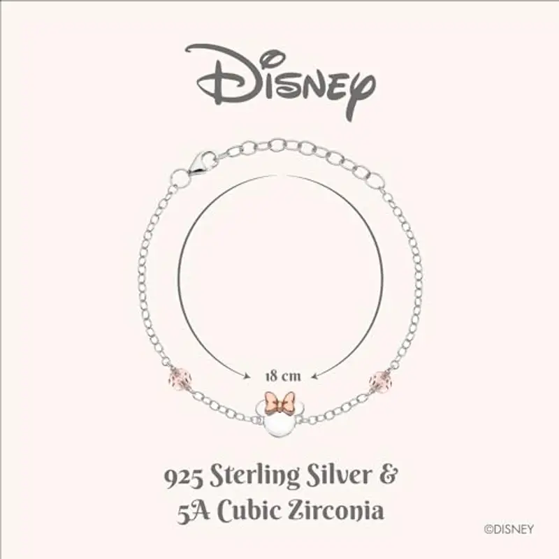 Disney Bracciale Bambine con Minnie Mouse in Argento Sterling, Lunghezza 13-18cm miniatura 3