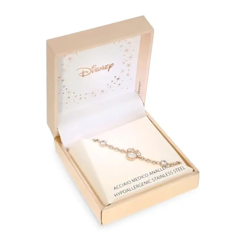 Disney Bracciale Minnie Mouse, Acciaio Inossidabile e Zirconi per Bambini e Bambine, Lunghezza 13 miniatura 2