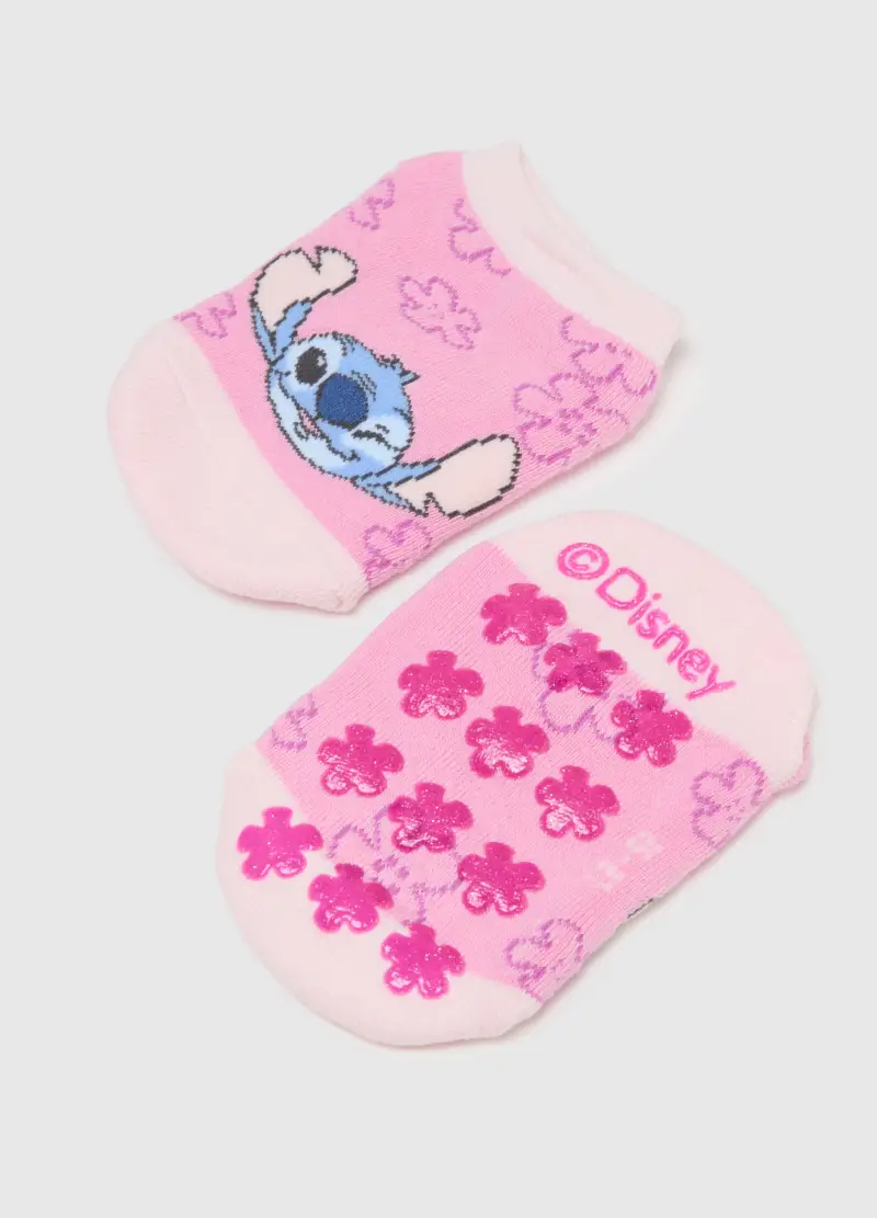 Disney Calzini Antiscivolo Rosa Da Bambina In Misto Cotone miniatura 3