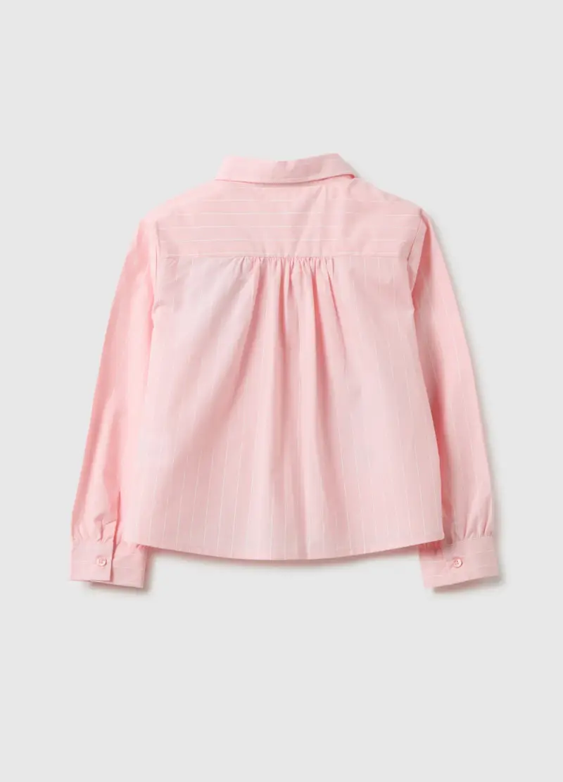 Camicia In Puro Cotone Rosa Da Bambina Regular Fit, Multicolor miniatura 2