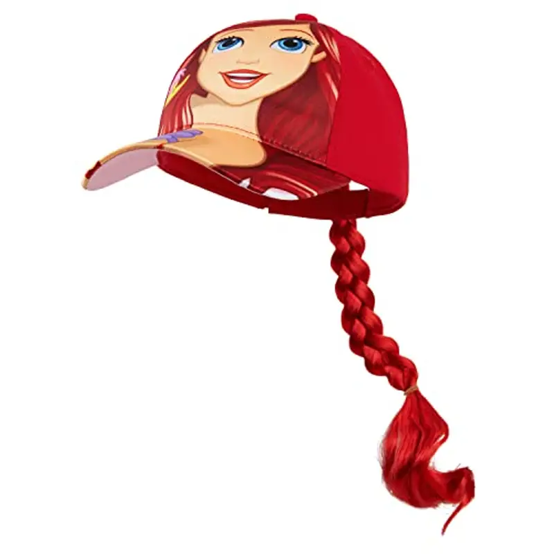 Disney Cappello con Visiera Cappello Bambina Principesse Frozen e La Sirenetta con Treccia 3D Cappellino Bimba