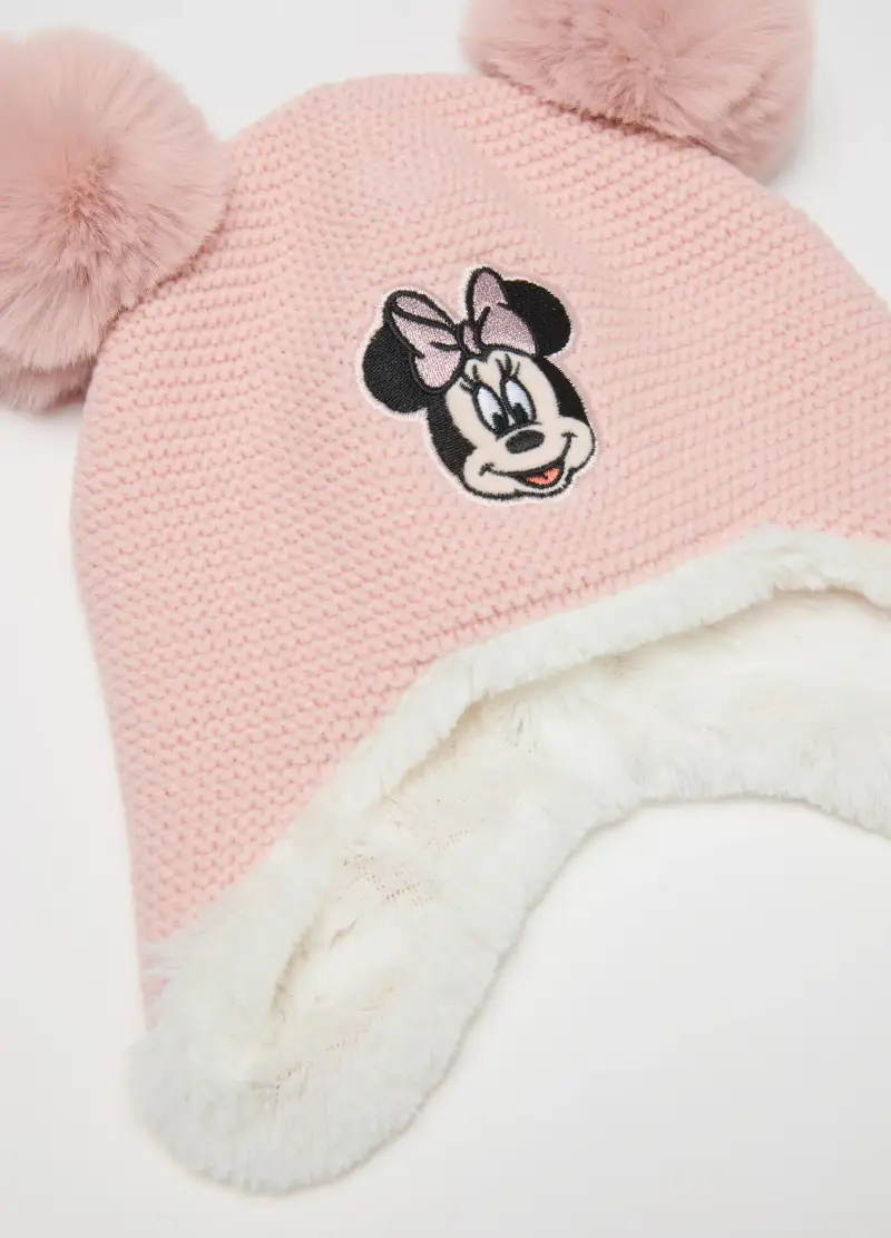 Cappello Da Bambina Rosa Con Pompon E Ricamo Minnie, Multicolor miniatura 3