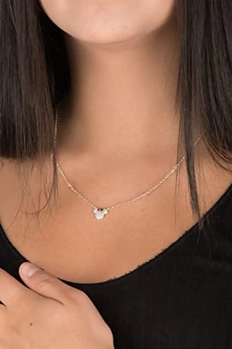 Disney Collana Bambine con Minnie Mouse in Argento e Zirconi Bianchi, Gioielli miniatura 2