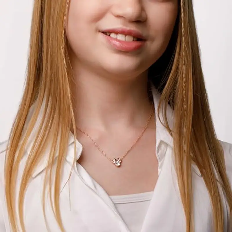 Disney Collana Bambine con Minnie Mouse in Argento e Zirconi (Minnie) miniatura 2