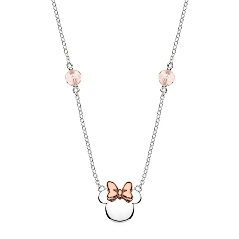 Disney Collana Bambine con Minnie Mouse in Argento e Zirconi Rosa