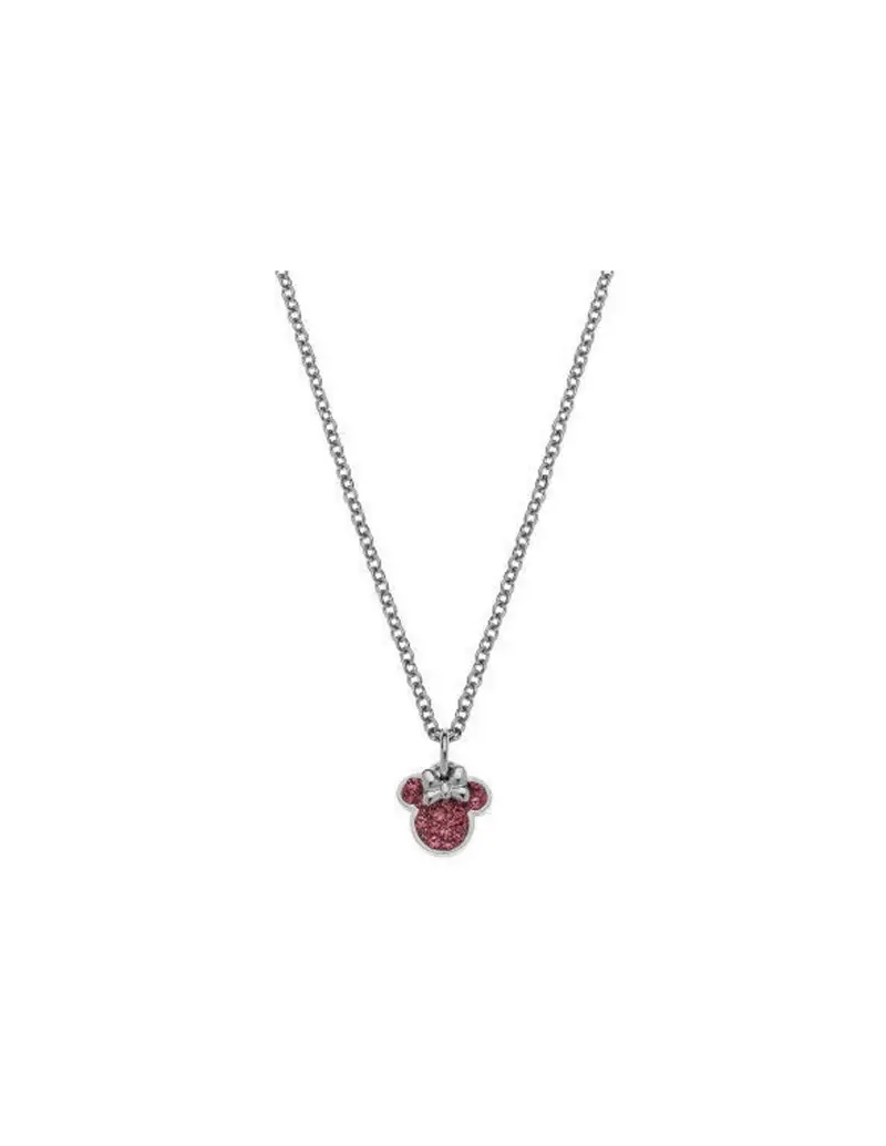 Collana DISNEY MINNIE MOUSE N600582RPL-B.CJ in acciaio anallergico e cristalli rosa