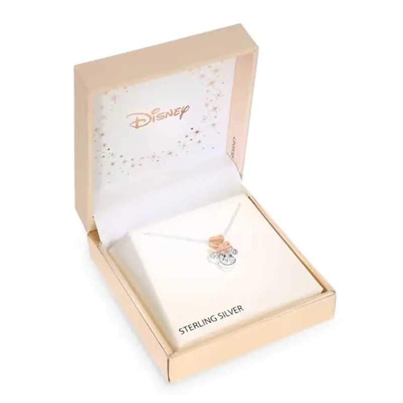 Disney Collana Minnie per Bambina in Argento 925, con tre Cuori sulla Collana, Gioielli miniatura 2
