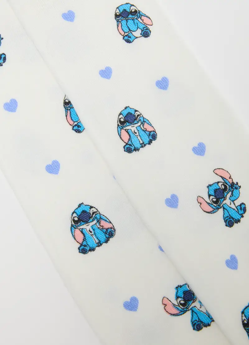 Collant Bianchi Da Bambina In Misto Bamboo Con Stampa Disney, Bianco miniatura 3