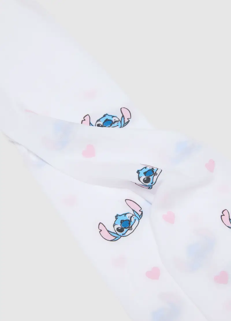 Collant Elasticizzati Bianchi Da Bambina Con Disegni Lilo E Stitch, Bianco miniatura 2