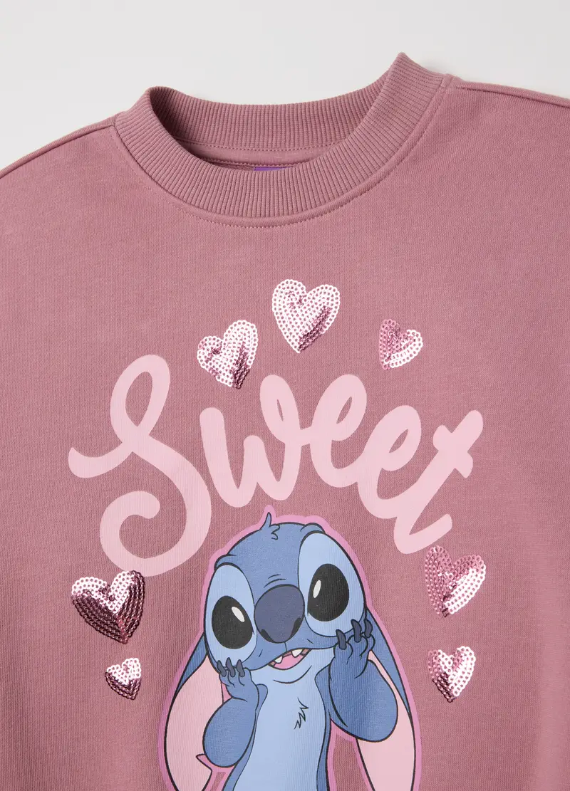 Completo Da Bambina In Misto Cotone Rosa Over, Rosa miniatura 3