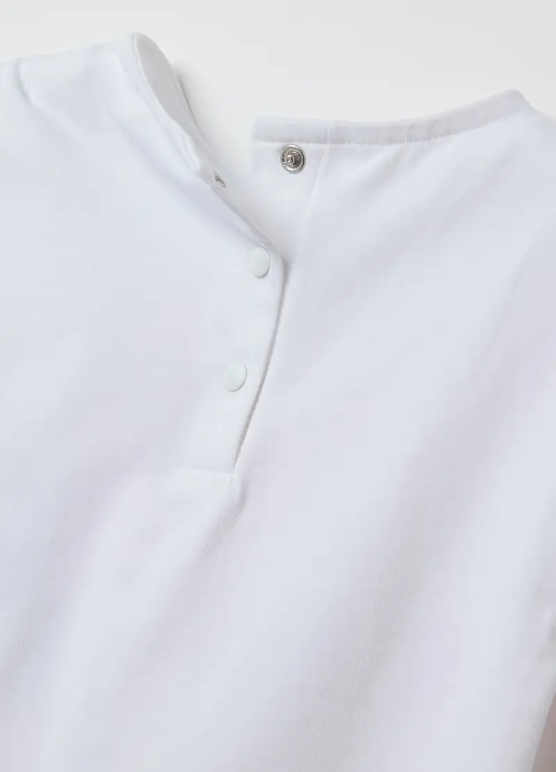 DISNEY, Completo Jogging Da Bambina In Cotone Elasticizzato Bianco E Blu Con Stampa Minnie, Bianco, Taglia: 9-12 miniatura 2