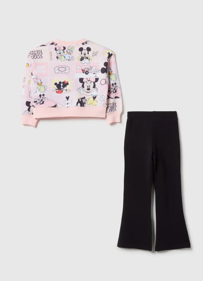 Completo Jogging In Misto Cotone Multicolor Regular Fit Con Minnie Mouse, Bambina, Multicolor miniatura 2